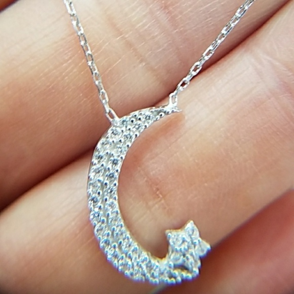 Moon and Star Necklace.